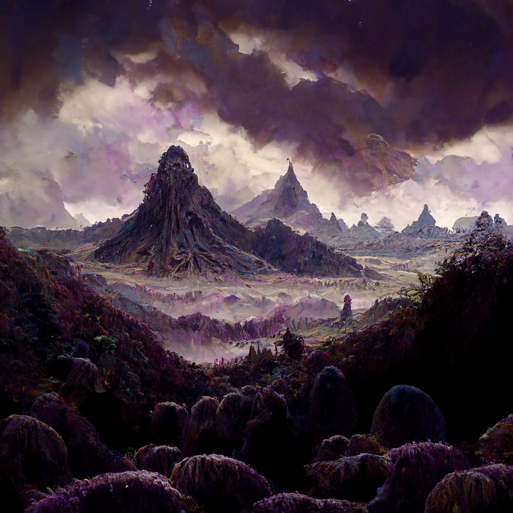 mountain in Dark Crystal style